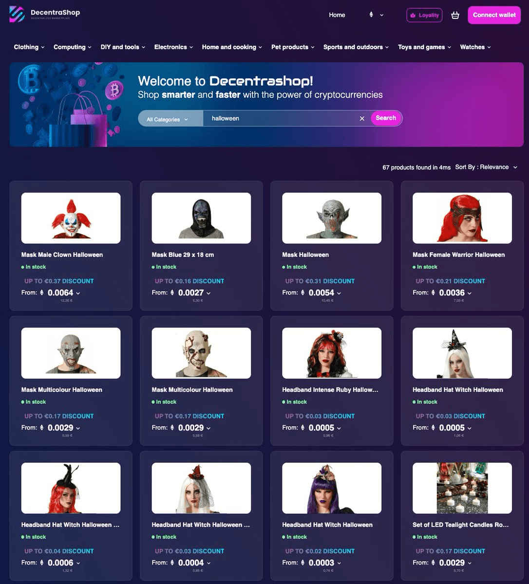 Halloween Costume Shopping Now Accepts ETH and Matic Payments