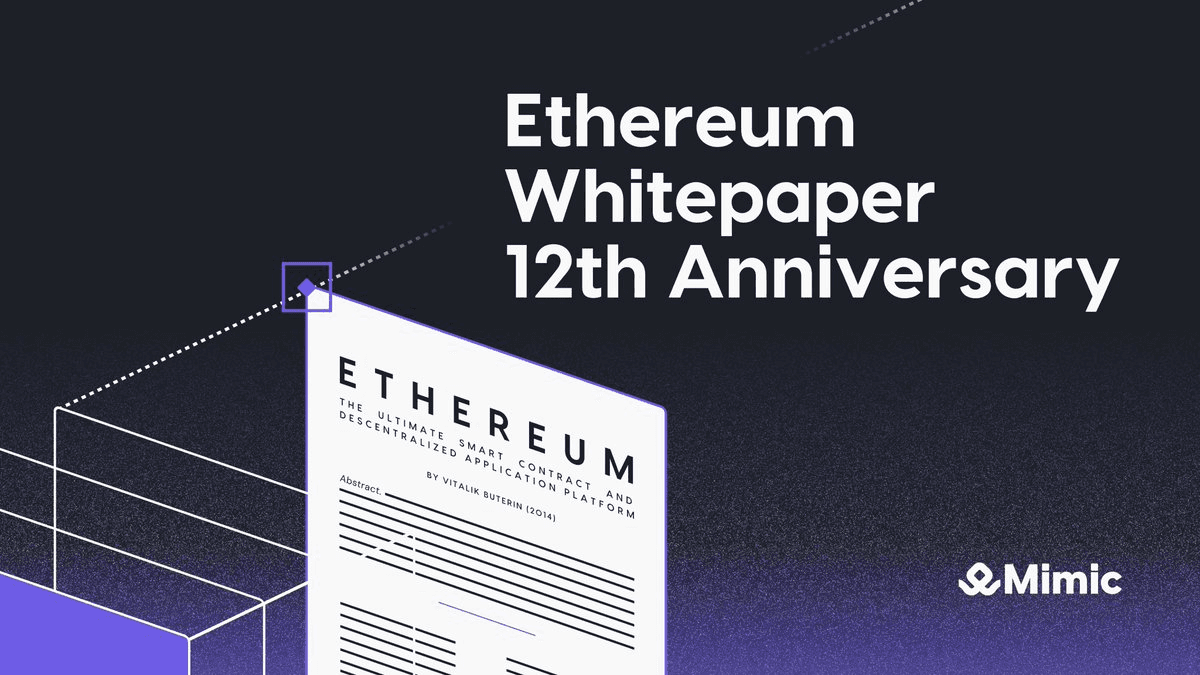 Ethereum Whitepaper Celebrates 12th Anniversary