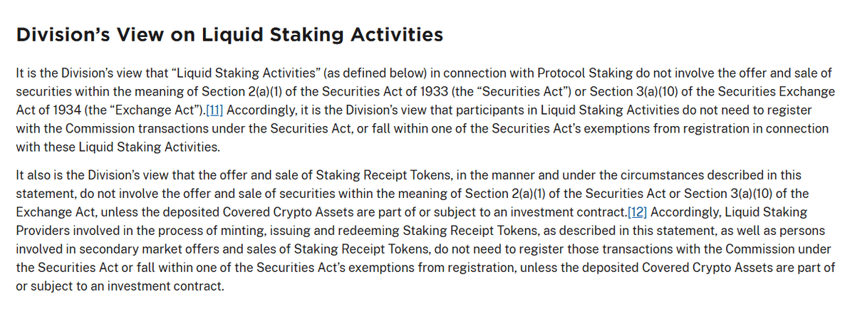 SEC Clarifies Stance on Liquid Staking Tokens