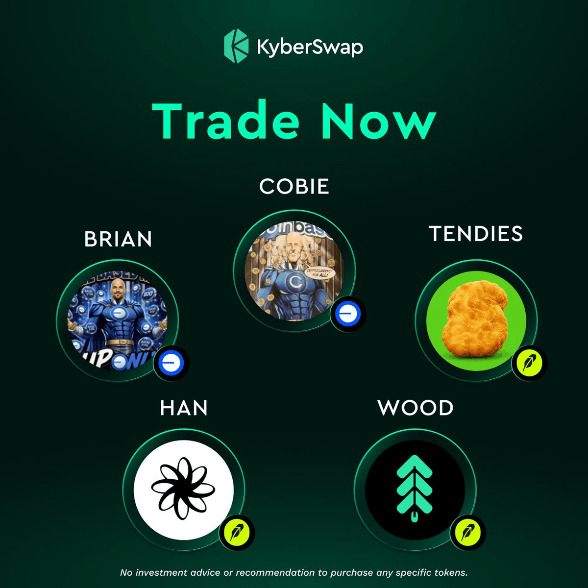 KyberSwap Lists Six New Tokens Including BRIAN and COBIE