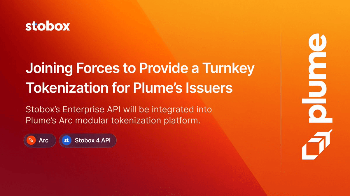 Plume and Stobox Partner for Enterprise Tokenization Integration