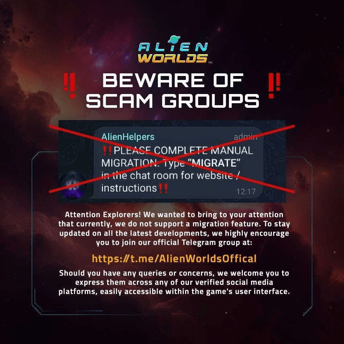 Security Alert: Alien Worlds Warns About Fake Airdrops and Token Migration Scams