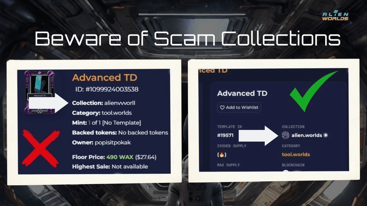 Fake NFT Collections Target WAX and Alien Worlds Communities