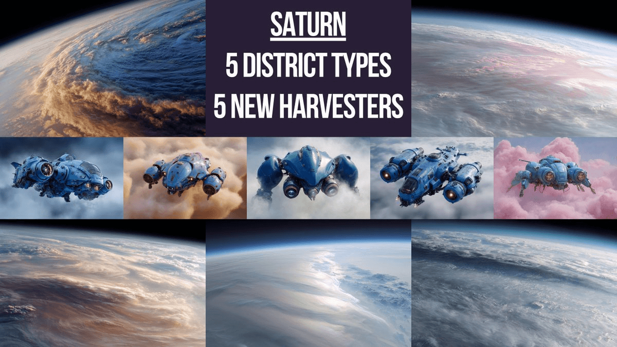 Saturn Station Announcement: Districts, Harvesters, and Resource Details