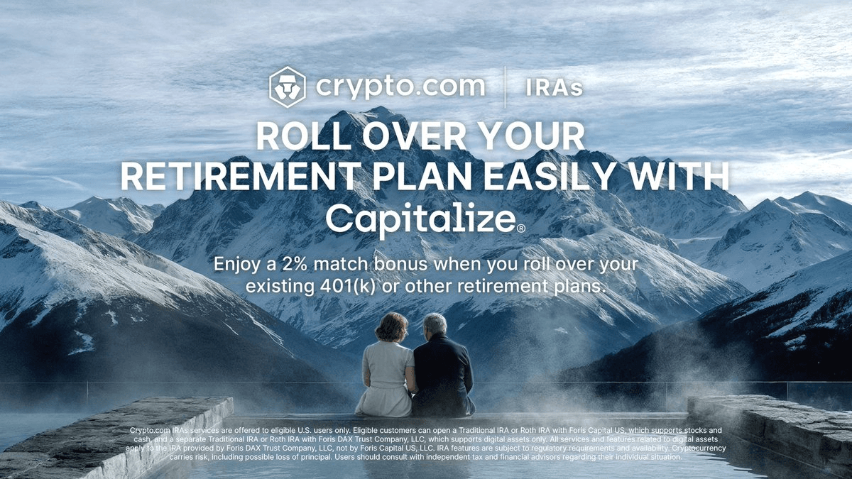 Crypto.com Launches Digital 401(k) Rollover with 2% Match Bonus
