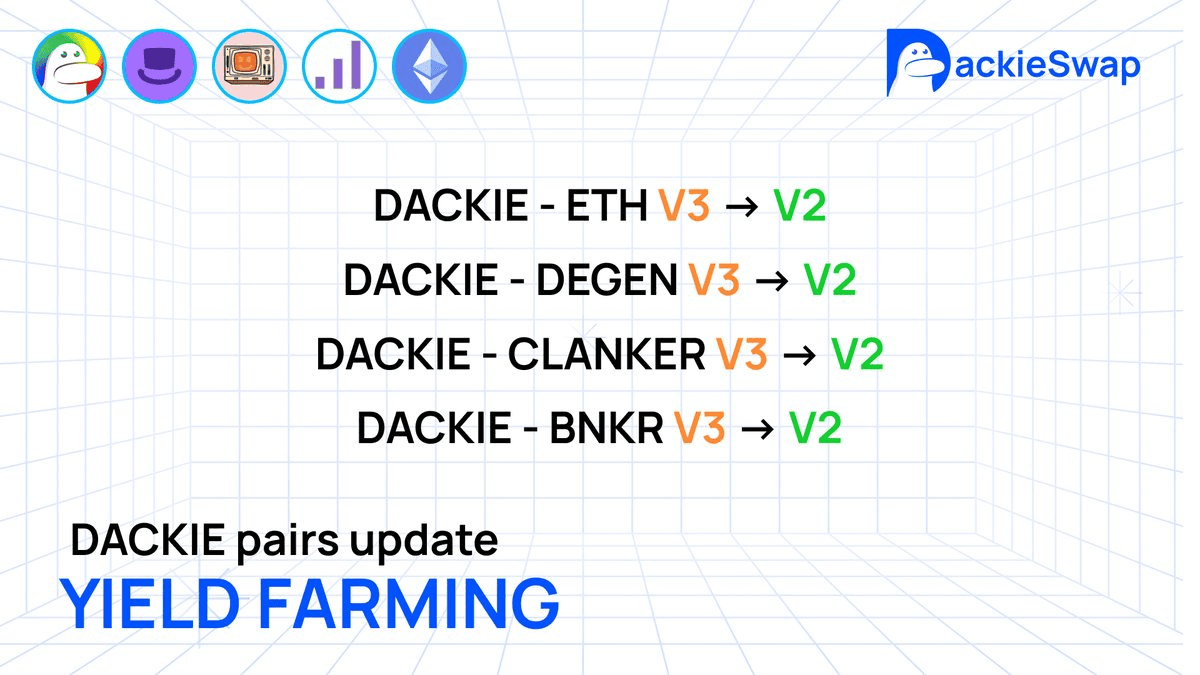 DackieSwap Transitions Trading Pairs from V3 to V2