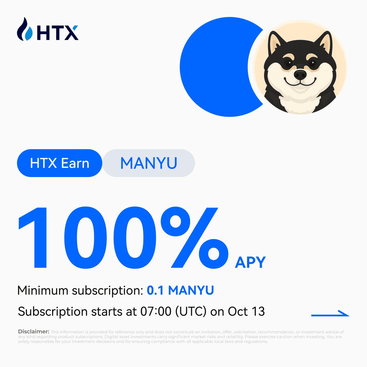 HTX Lists MANYU Token with 100% APY Earn Program