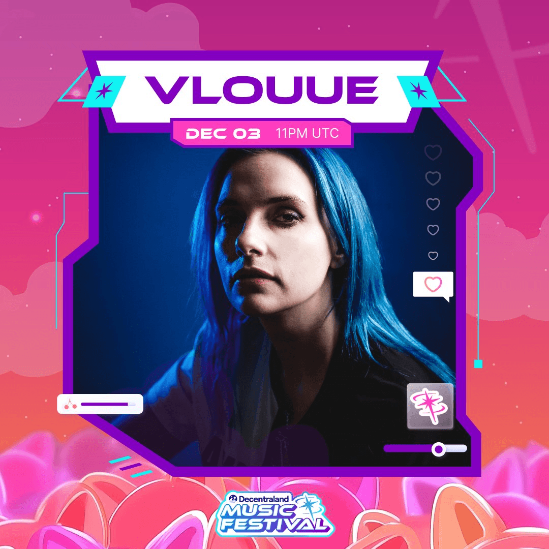 DJ Vlouue Brings 5-Year Twitch Energy to Decentraland Hard Techno Event