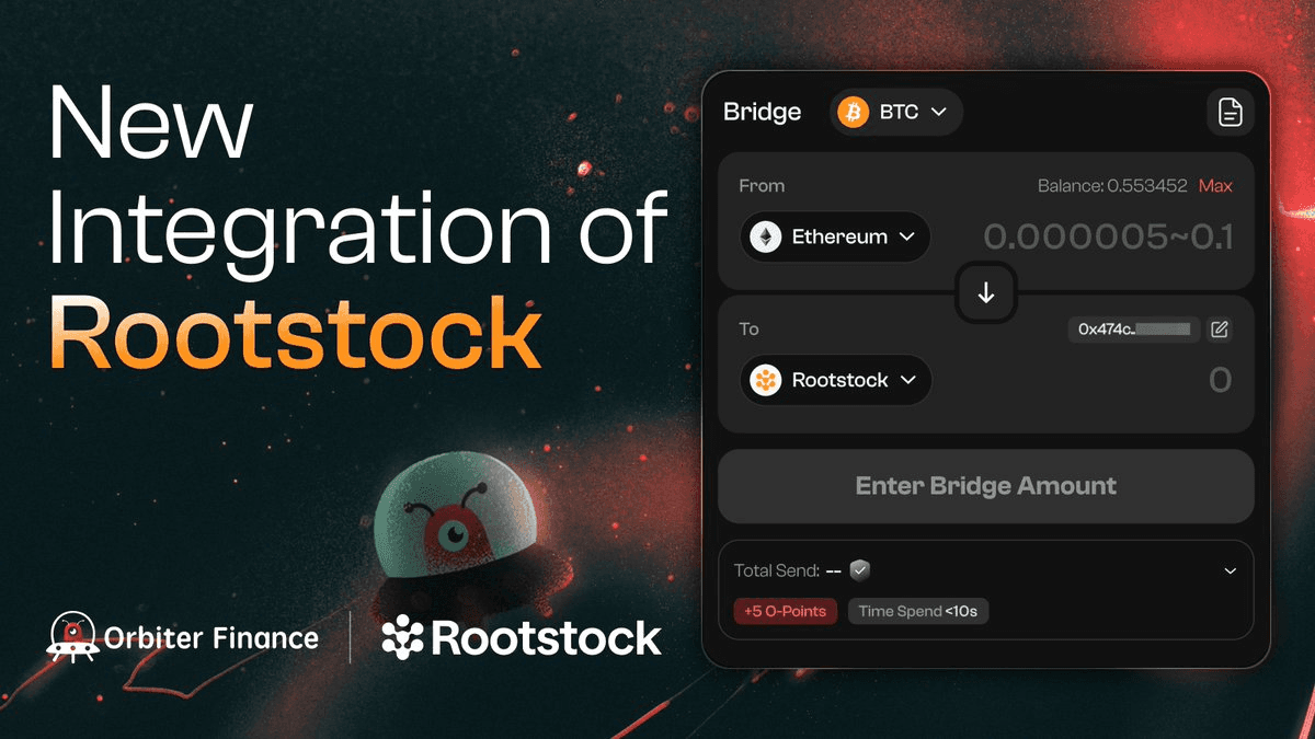 Orbiter Finance Integrates with Rootstock Bitcoin DeFi Layer