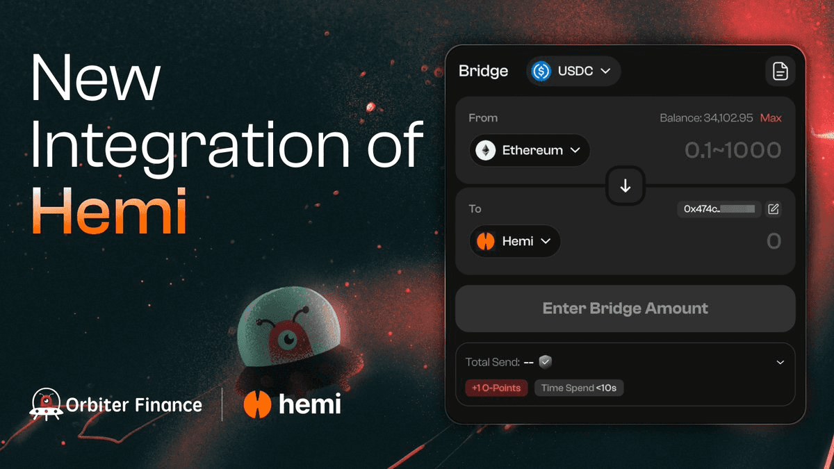 Orbiter Finance Announces Integration with Hemi Protocol