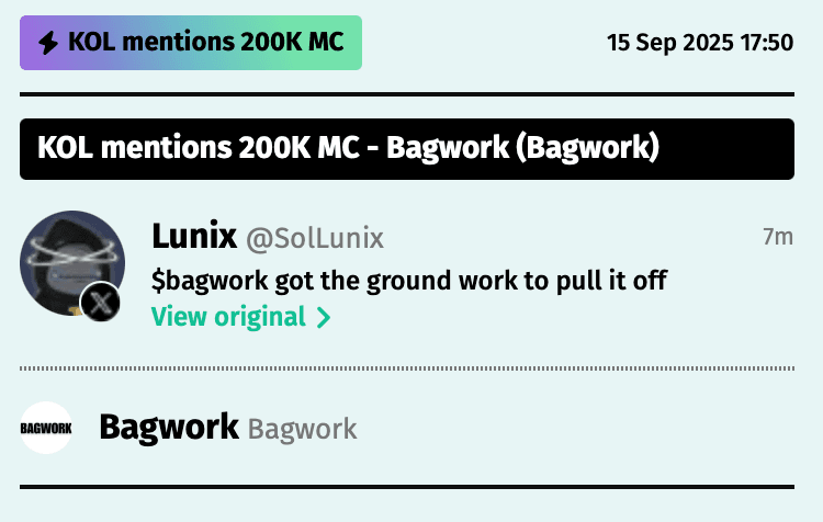 $BAGWORK Token Spotted on SnapX Platform