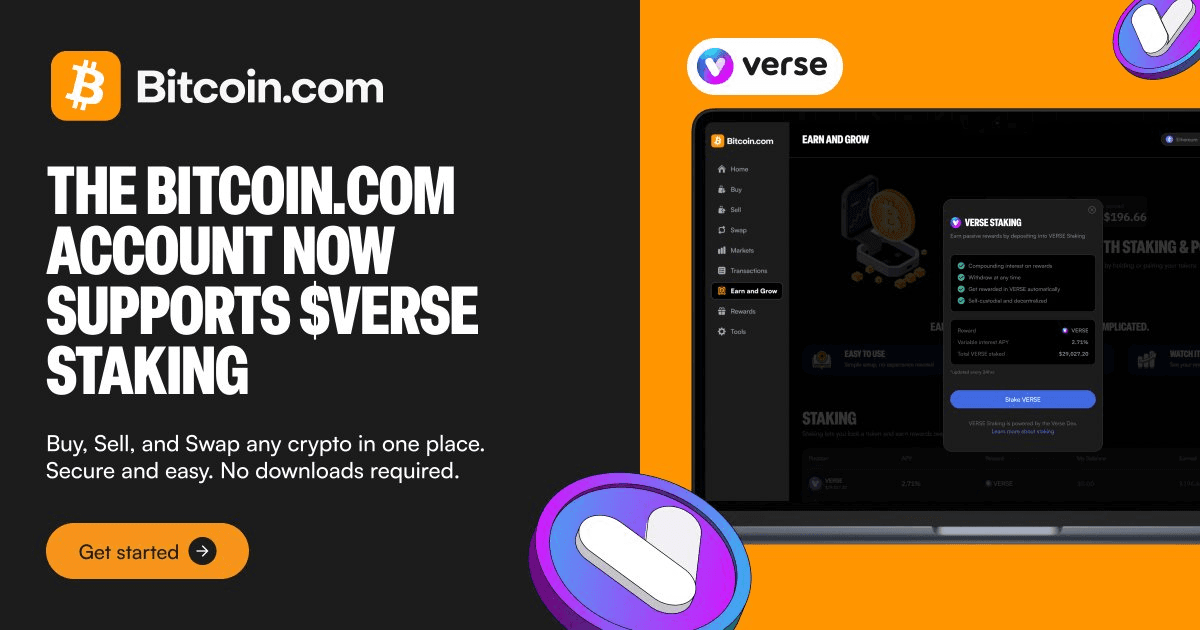 Bitcoin.com Account Adds VERSE Staking Support