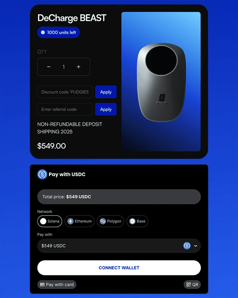 DeCharge Integrates Crypto Payments with Helio for EV Charging