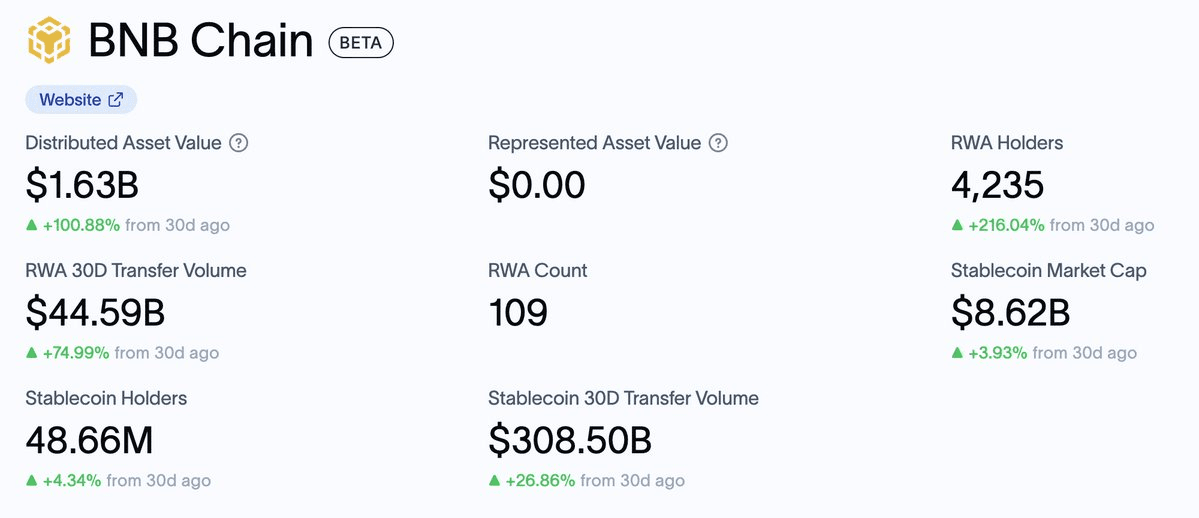 BNB Chain RWA Activity Doubles with $1.63B in Distributed Assets