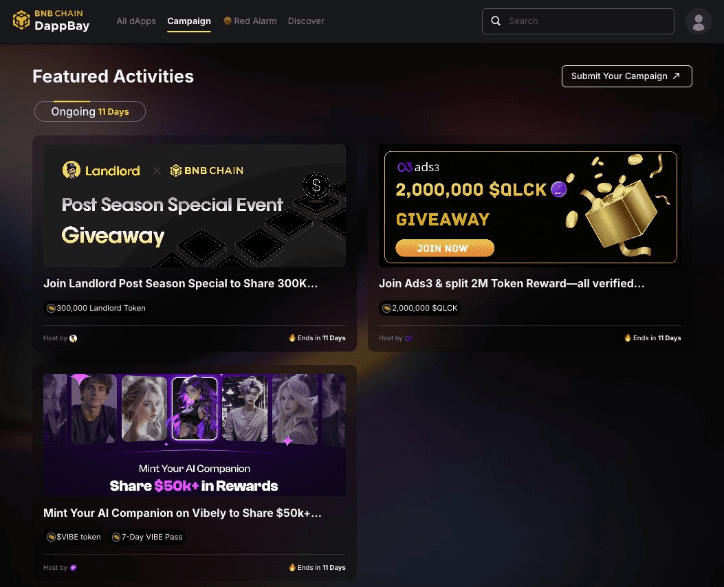 DappBay Launches Three Featured Activities with 2.35M Tokens in Rewards