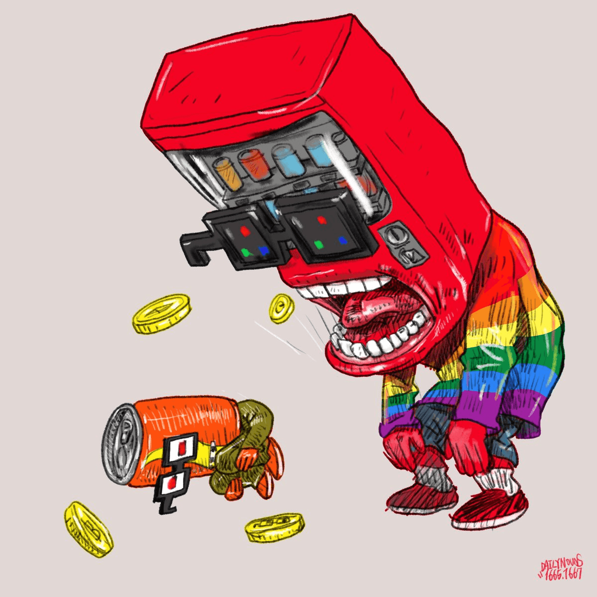 Duckhead Transforms Digital Coins into Cans in Latest Noun Art