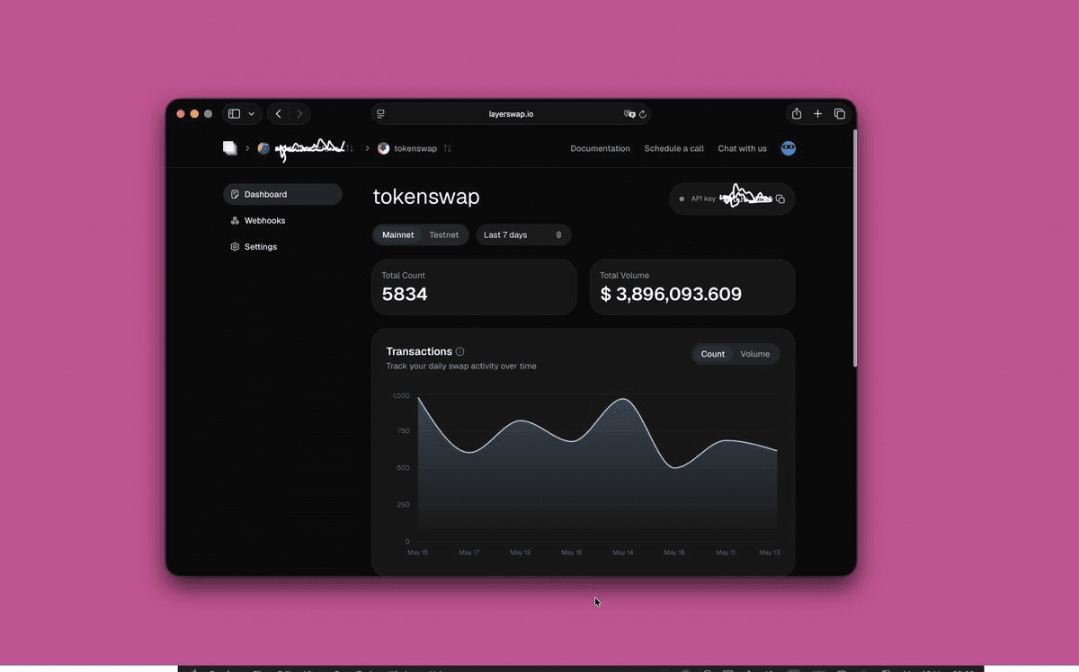 Layerswap Launches Redesigned Developer Dashboard