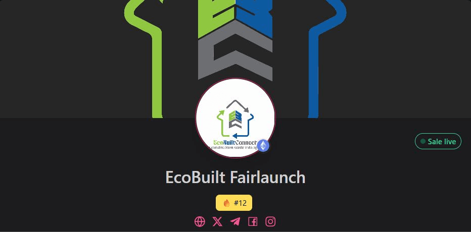 EcoBuilt Launches Presale on PinkSale to Transform Construction Waste Management