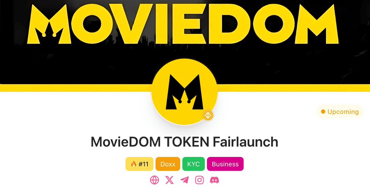 MovieDOM TOKEN Receives PinkSale Doxx Badge