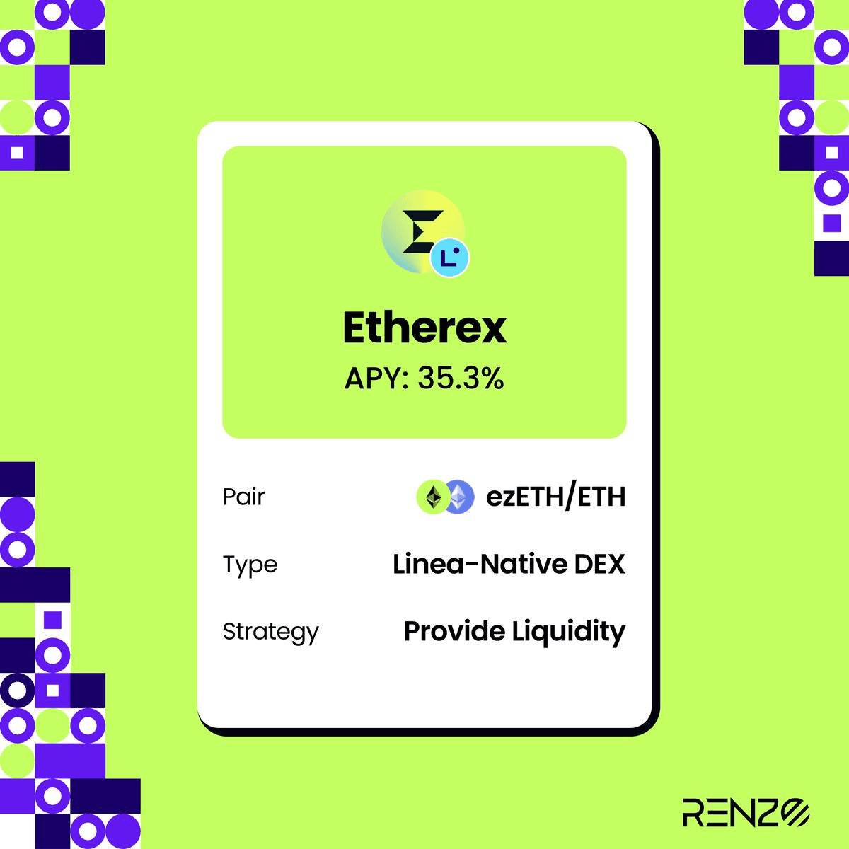 Etherex DEX Offers 35% APR on ezETH Liquidity