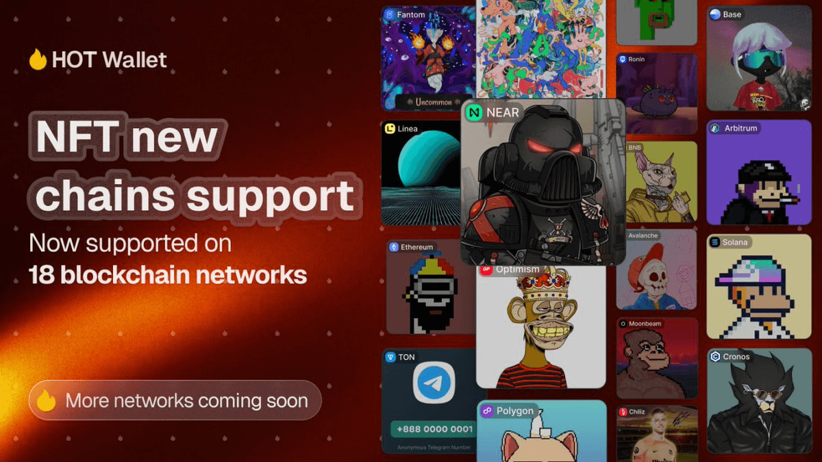 HOT Wallet Expands NFT Support to 18 Chains