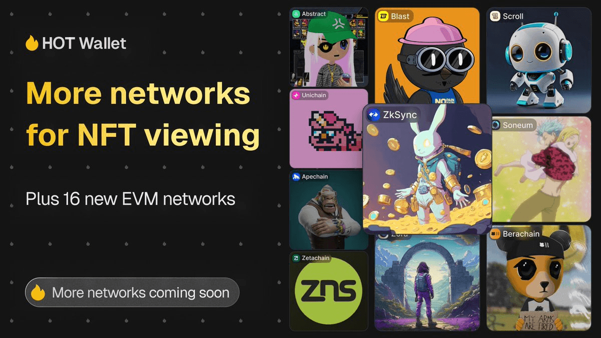 HOT Wallet Expands NFT Support to 34 Networks