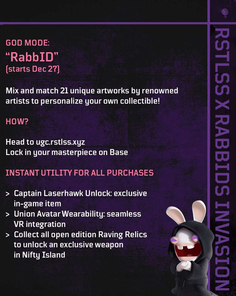 Ubisoft Rabbids Partners with RSTLSS on Base Blockchain