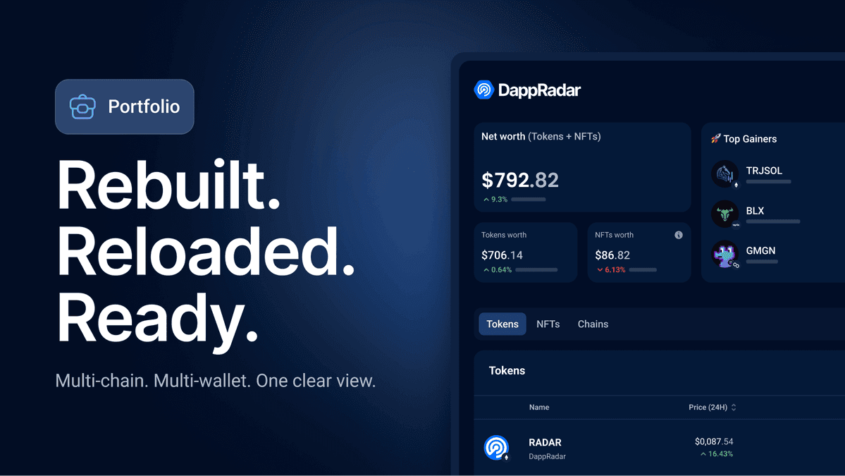 DappRadar Portfolio Gets Major Upgrade with Multi-Chain Support