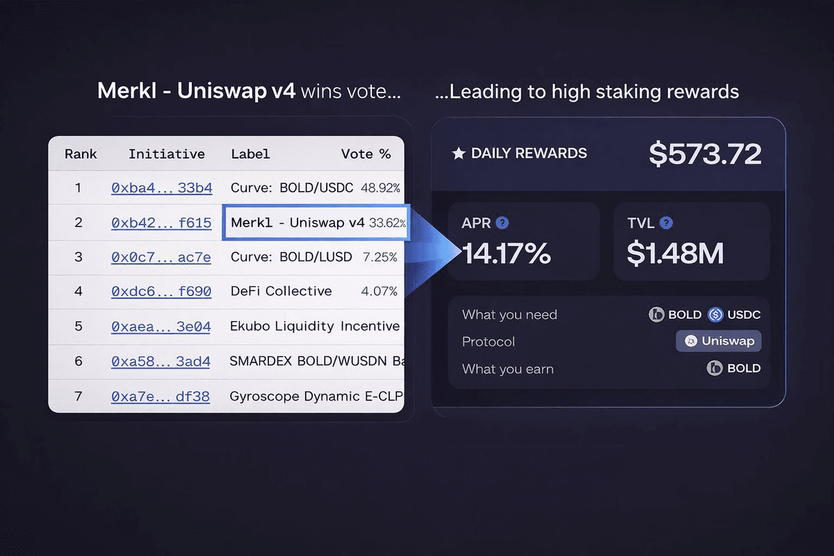 馃幆 BOLD Stablecoin Yields Surge Past 15% on Uniswap v4