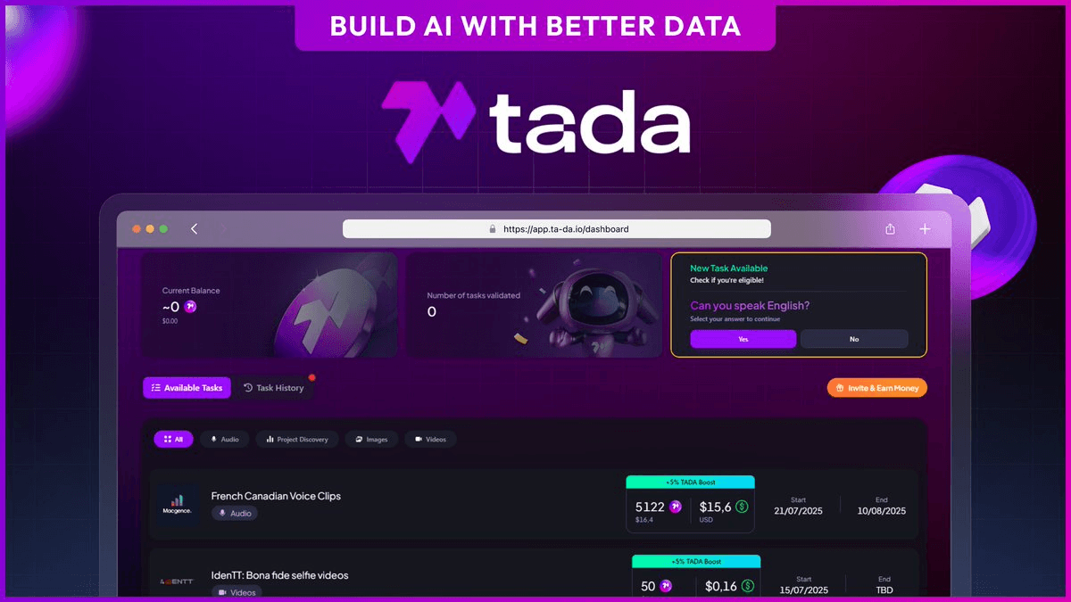 Ta-da Launches Web Platform for AI Data Collection with Fair Compensation
