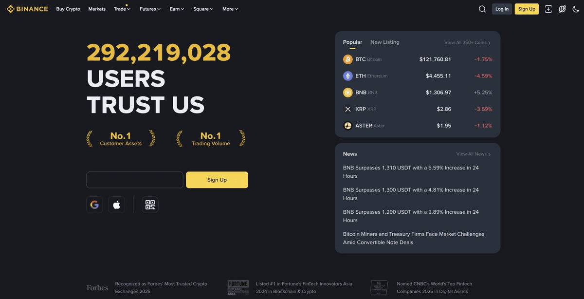 Mystery Project Featured on Binance Homepage