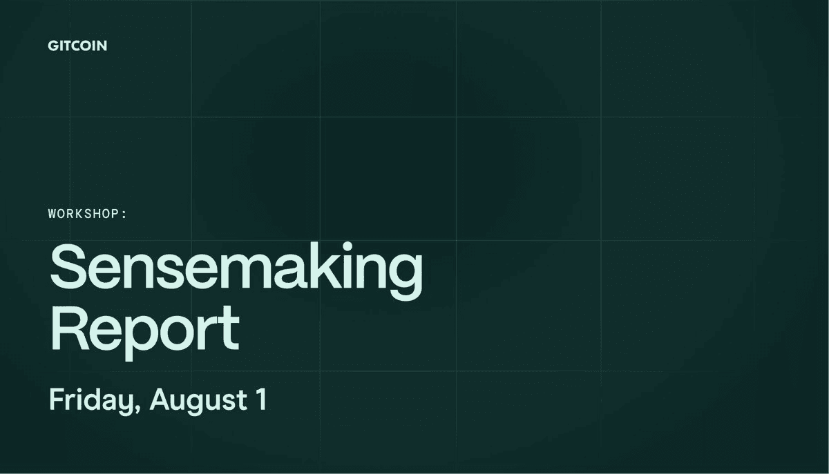 Gitcoin Hosts Sensemaking Report Workshop to Shape GG24 Funding