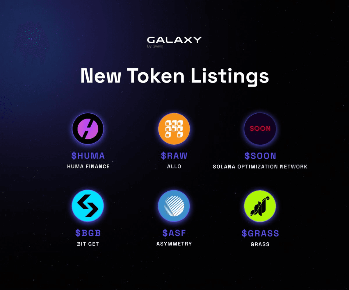 Galaxy Adds 6 New Tokens for Cross-Chain Swaps