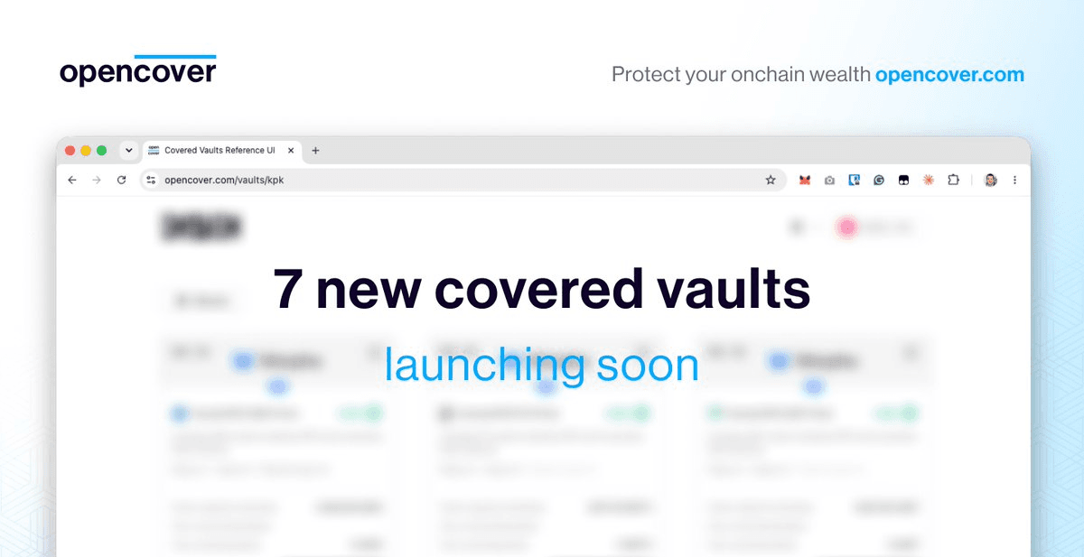 OpenCover Preparing to Launch 7 New Covered Vaults with Embedded Protection