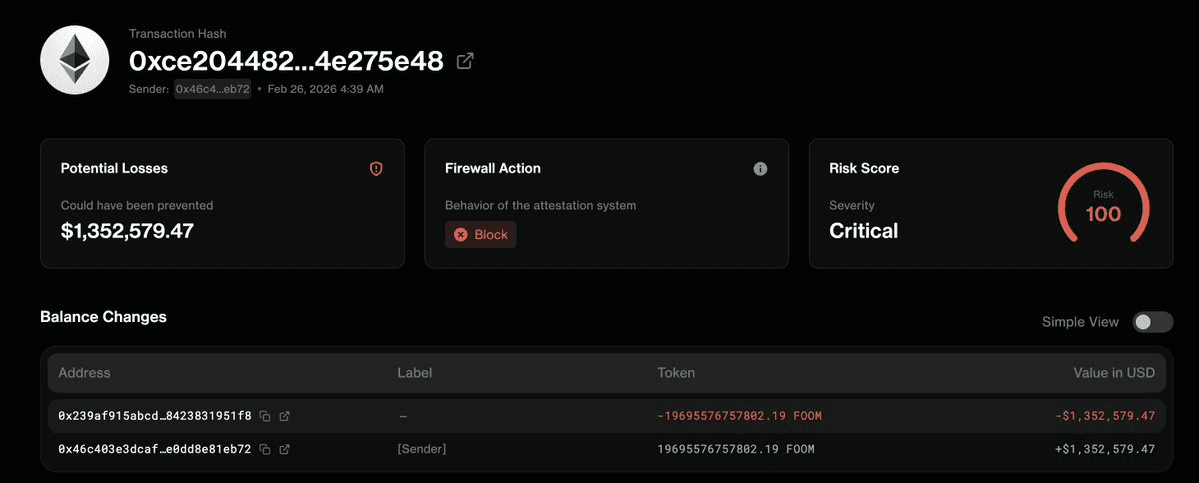 Forta Firewall Blocks $1.8M Lottery Contract Exploit in Real Time