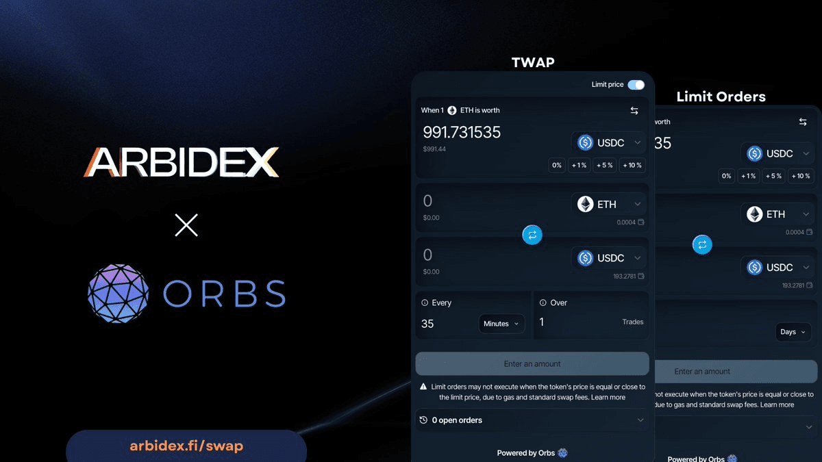 Arbidex Launches Smart Trading Features Powered by Orbs Network