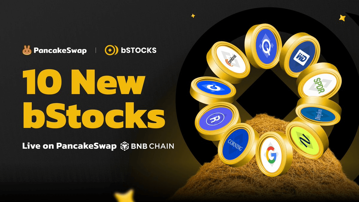 PancakeSwap Adds 10 New Tokenized Stocks Including Google, Coinbase, and SPY