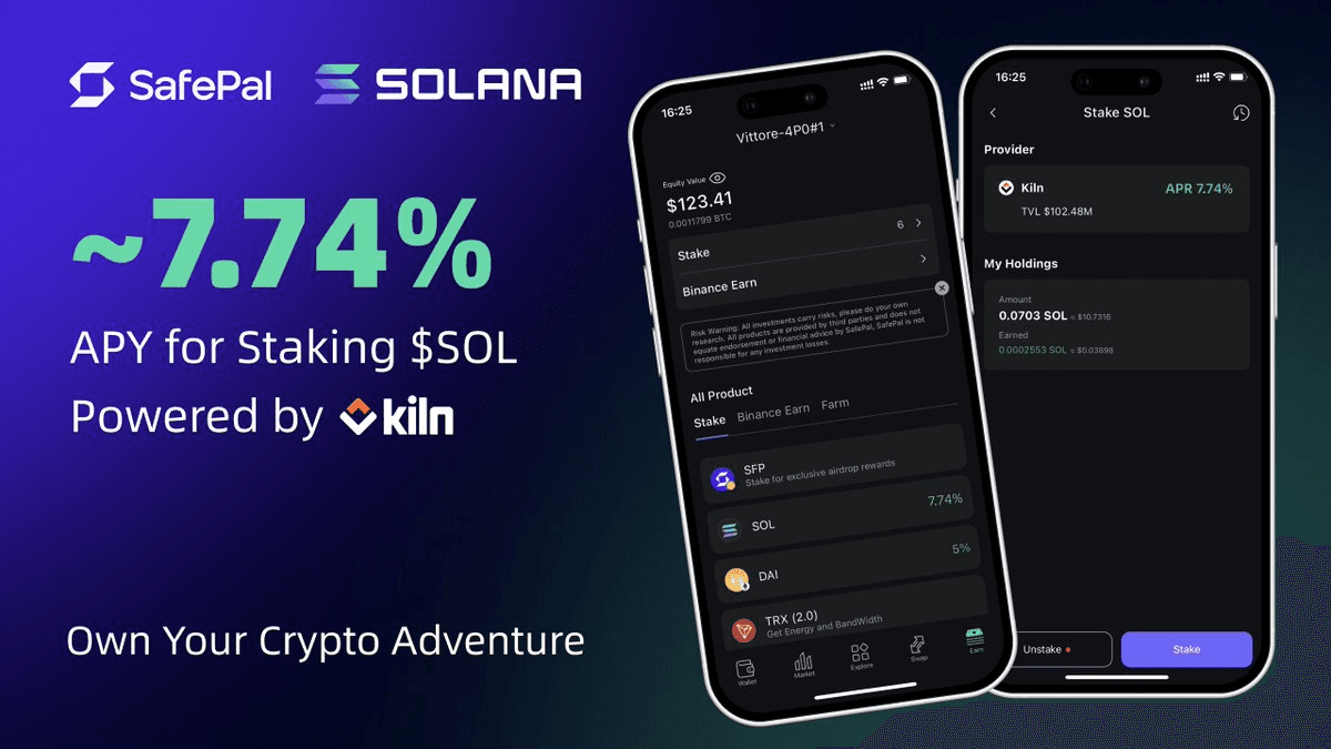 SafePal Launches Solana Staking with 7.74% APY via Kiln Finance