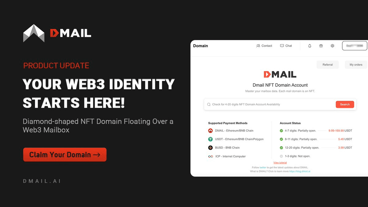 Dmail Launches NFT Domain Service for Web3 Identity Management