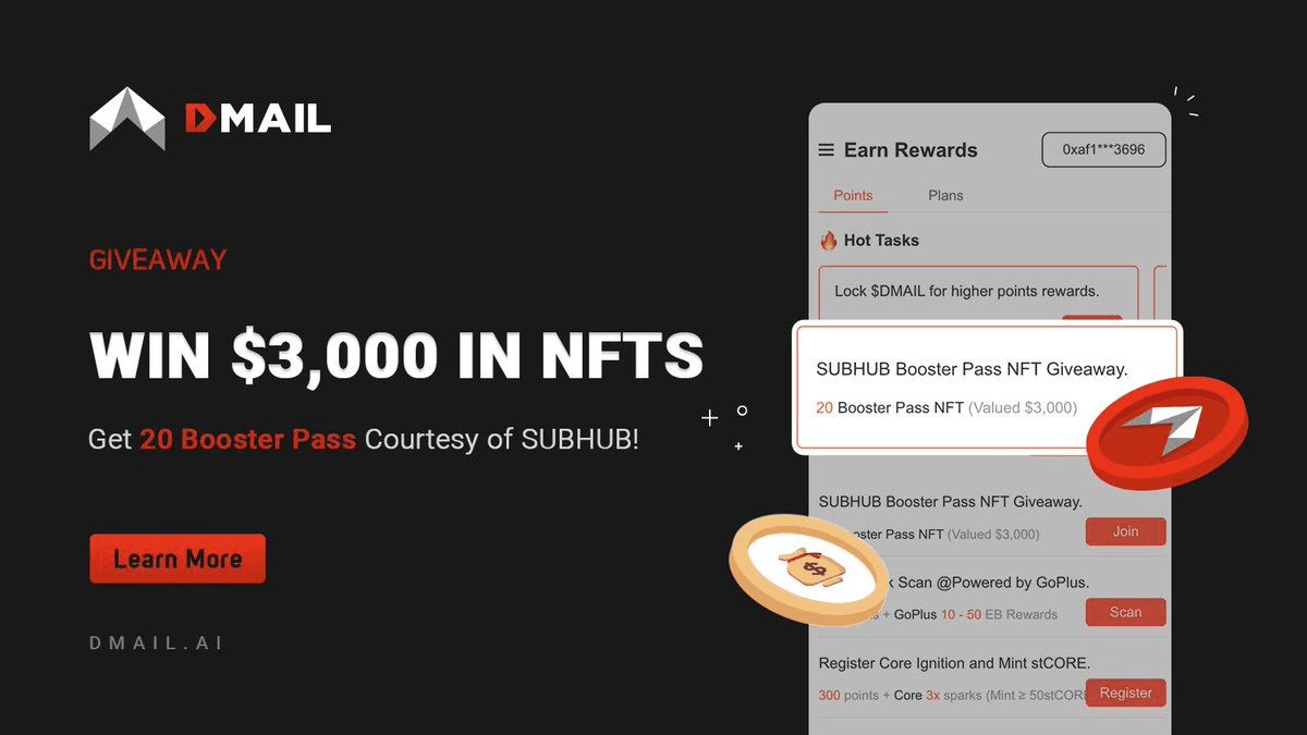Dmail Network Launches $3,000 NFT Giveaway on Base