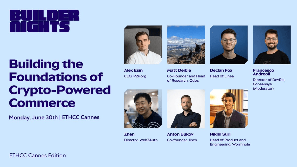 Builder Nights at EthCC Announces Crypto Commerce Panel