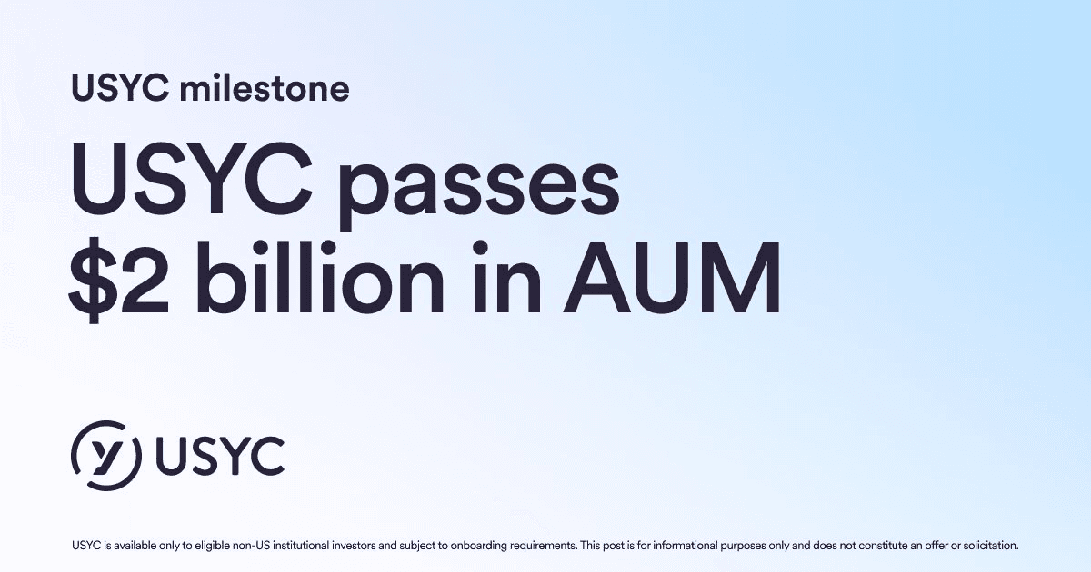 馃彟 USYC Crosses $2B Milestone
