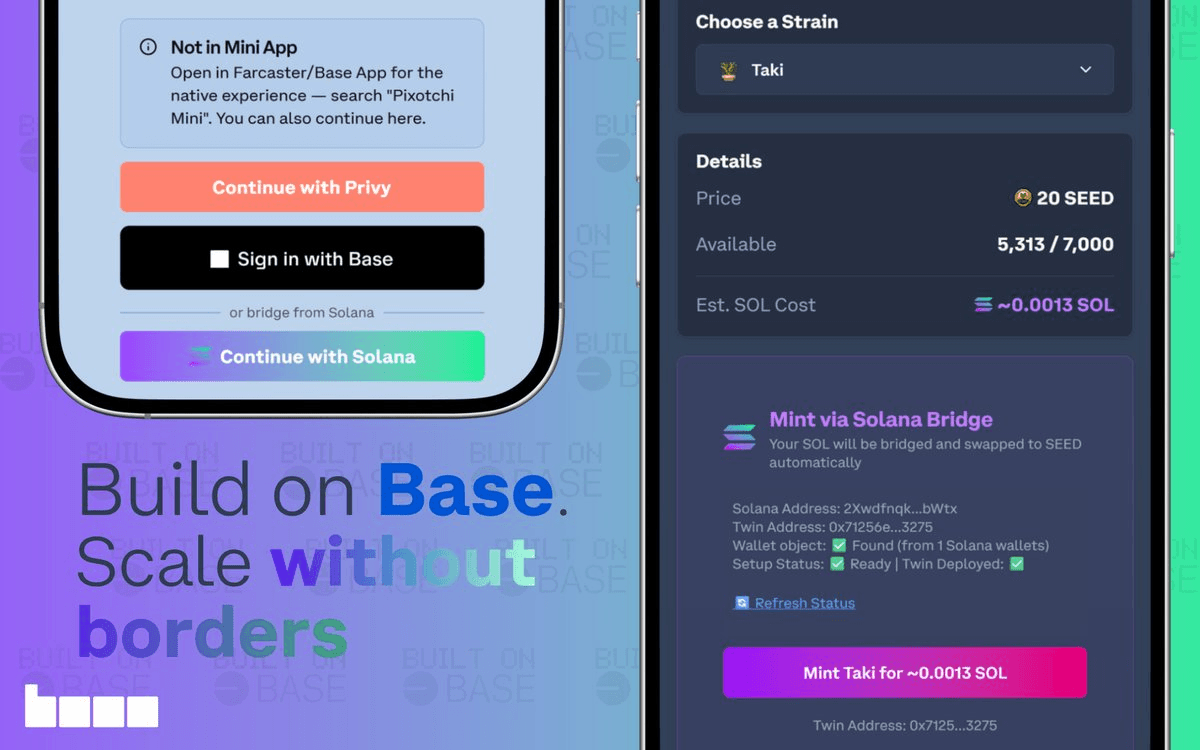 🌱 Pixotchi Breaks New Ground with Seamless Base-Solana Bridge Integration
