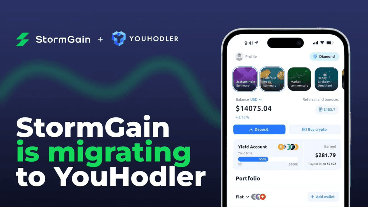StormGain Announces Migration to YouHodler Platform