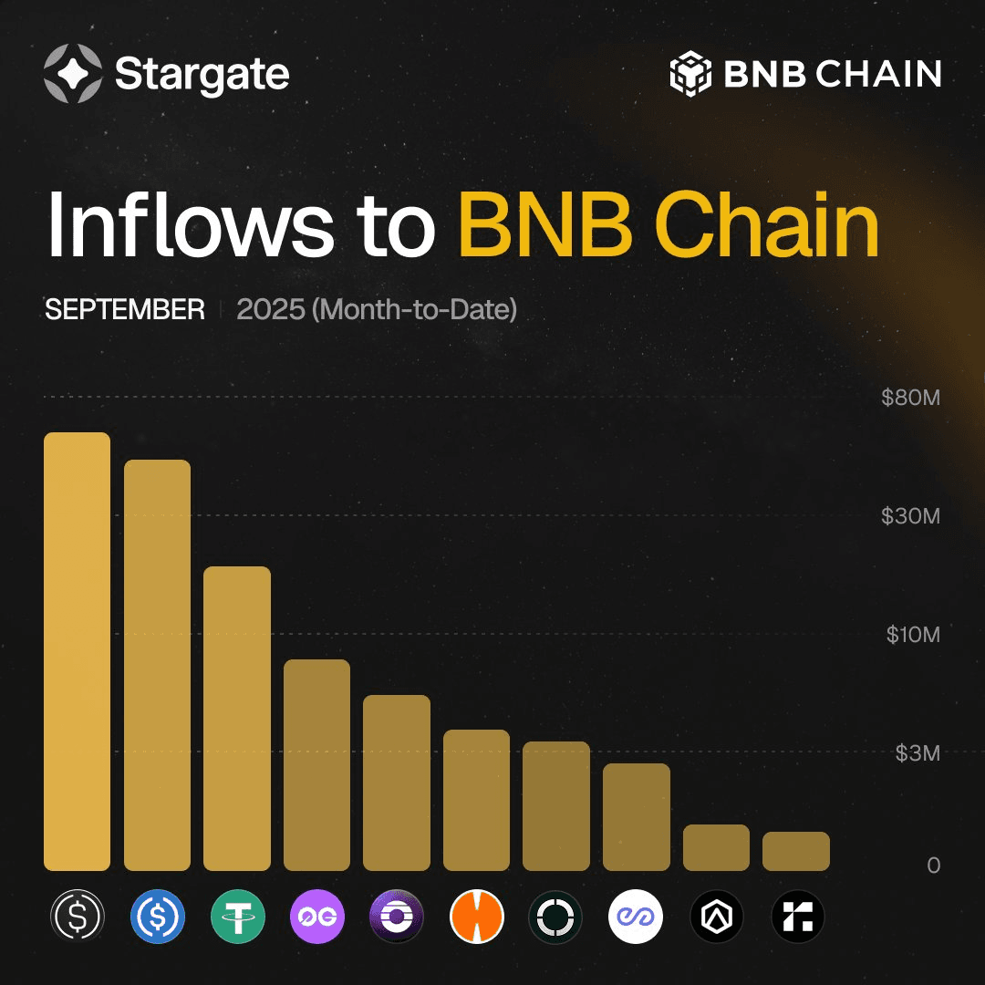 BNB Chain Dominates September with Major Token Inflows