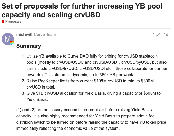 馃攧 Curve Founder Proposes Scaling YieldBasis with Multi-Stablecoin Pools