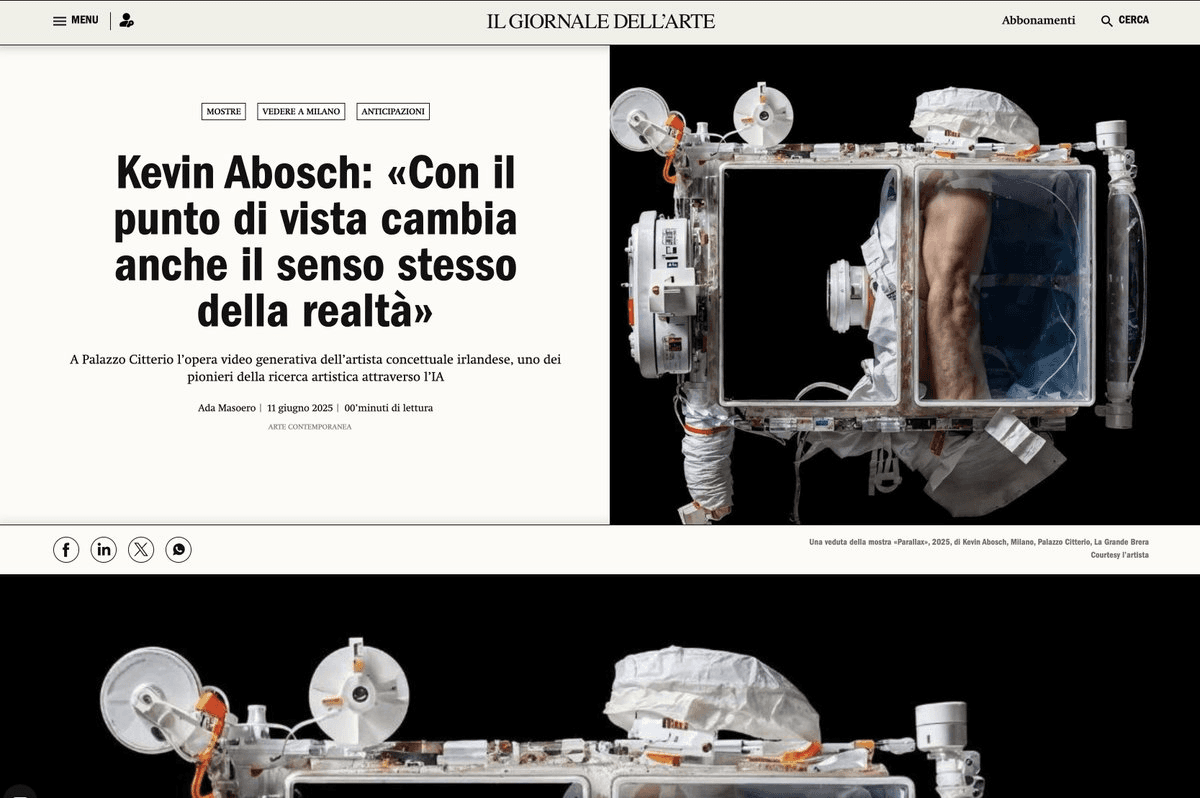Kevin Abosch's Parallax Exhibition Opens at Palazzo Citterio Milan