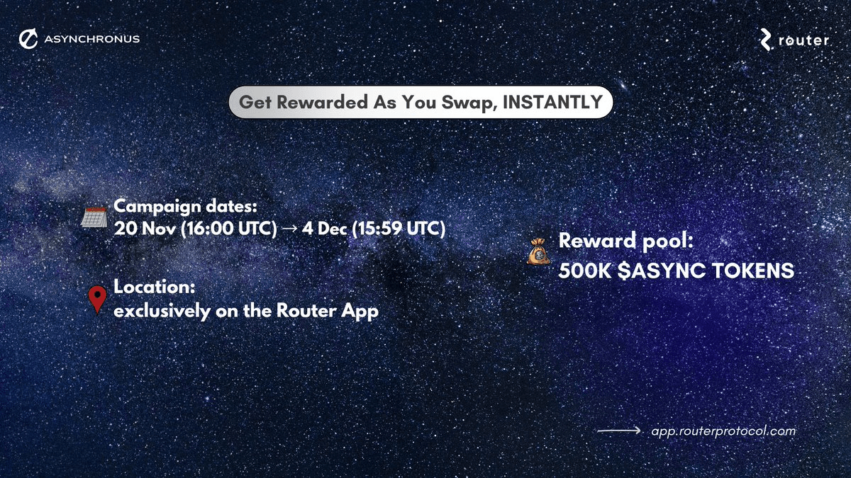 Router Protocol Launches Instant Rewards Campaign with 500k ASYNC Token Pool