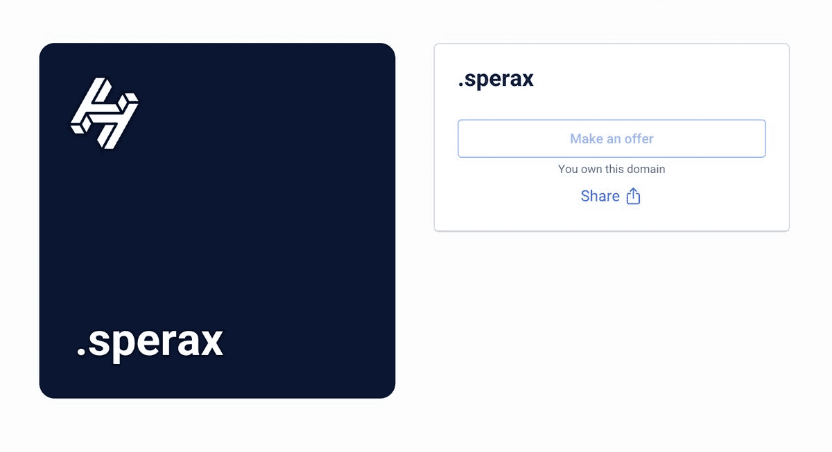 🌐 Sperax Secures .sperax TLD on Handshake for Permanent Web3 Identity