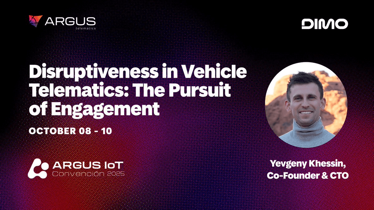 DIMO CTO to Speak at Argus IoT Convention Panel on Vehicle Telematics